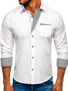 Men's Elegant Long Sleeve Shirt White Bolf 4713