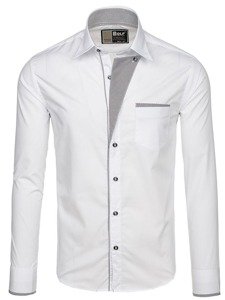 Men's Elegant Long Sleeve Shirt White Bolf 4713