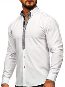 Men's Elegant Long Sleeve Shirt White Bolf 6873-1