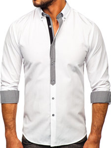 Men's Elegant Long Sleeve Shirt White Bolf 6873-1