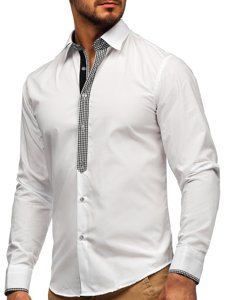 Men's Elegant Long Sleeve Shirt White Bolf 6873