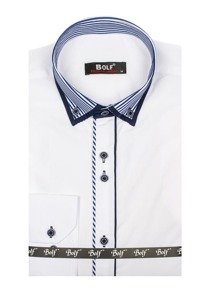 Men's Elegant Long Sleeve Shirt White Bolf 6941