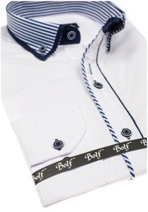 Men's Elegant Long Sleeve Shirt White Bolf 6941