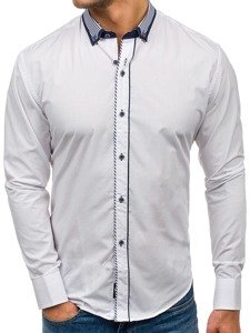 Men's Elegant Long Sleeve Shirt White Bolf 6941