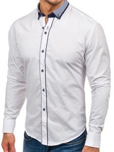 Men's Elegant Long Sleeve Shirt White Bolf 6941