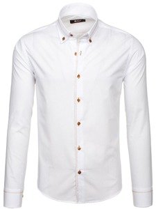 Men's Elegant Long Sleeve Shirt White Bolf 6964