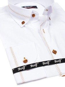 Men's Elegant Long Sleeve Shirt White Bolf 6964