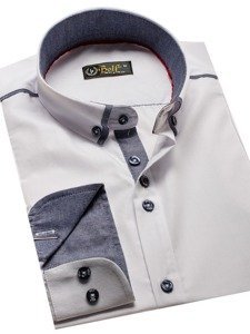 Men's Elegant Long Sleeve Shirt White Bolf 8821