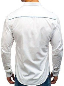 Men's Elegant Long Sleeve Shirt White Bolf 8821