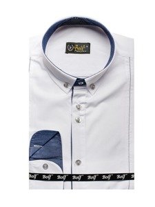 Men's Elegant Long Sleeve Shirt White Bolf 8822