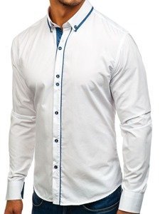 Men's Elegant Long Sleeve Shirt White Bolf 8823