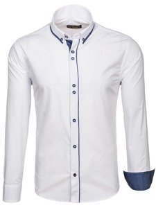 Men's Elegant Long Sleeve Shirt White Bolf 8823