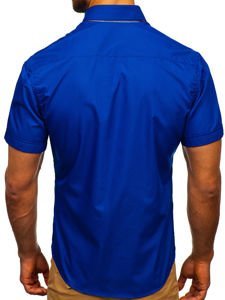 Men's Elegant Shirt Sleeve Shirt Royal Blue Bolf 3507