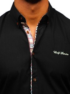 Men’s Elegant Short Sleeve Shirt Black Bolf 5509-1