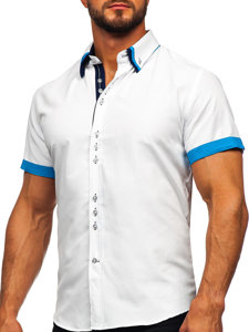 Men's Elegant Short Sleeve Shirt White Bolf 2926