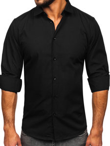 Men's Elegant Slim Fit Long Sleeve Shirt Black Bolf MS14