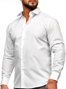 Men's Elegant Slim Fit Long Sleeve Shirt White Bolf MS13