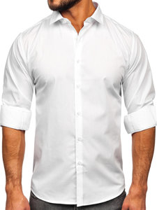 Men's Elegant Slim Fit Long Sleeve Shirt White Bolf MS13