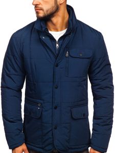 Men's Elegant Winter Jacket Navy Blue Bolf 1976