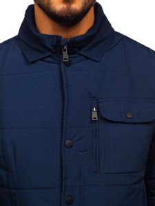 Men's Elegant Winter Jacket Navy Blue Bolf 1976