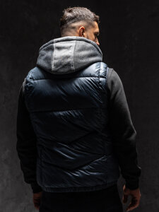 Men’s Gilet with hood Navy Blue Bolf 2908A1