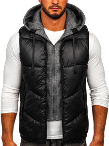 Men's Hooded Gilet Black Bolf 2908