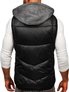 Men's Hooded Gilet Black Bolf 2908