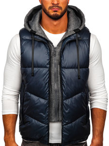 Men's Hooded Gilet Navy Blue Bolf 2908