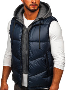 Men's Hooded Gilet Navy Blue Bolf 2908