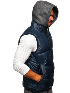 Men's Hooded Gilet Navy Blue Bolf 2908