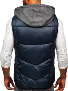 Men's Hooded Gilet Navy Blue Bolf 2908