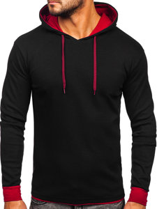 Men's Hoodie Black-Claret Bolf 146312