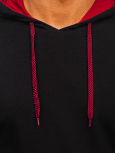 Men's Hoodie Black-Claret Bolf 146312