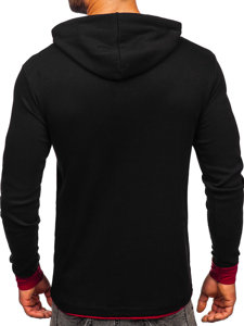 Men's Hoodie Black-Claret Bolf 146312