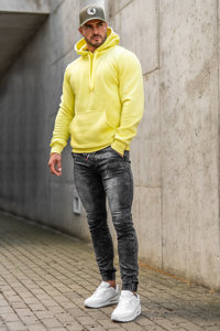 Men's Hoodie Kangaroo Yellow-Neon Bolf 2009A