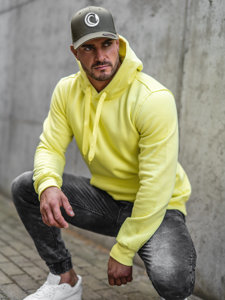 Men's Hoodie Kangaroo Yellow-Neon Bolf 2009A