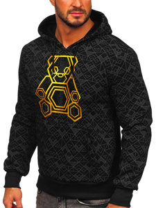 Men's Hoodie with Zircons Black Bolf HM566