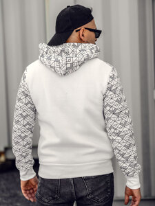 Men's Hoodie with Zircons White Bolf HM566