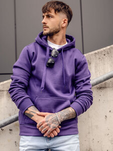 Men's Hoodie with kangaroo pocket Violet Bolf 2009A