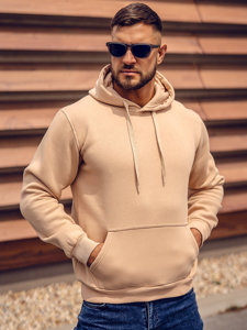 Men's Kangaroo Hoodie Beige Bolf 1004