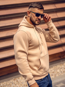 Men's Kangaroo Hoodie Beige Bolf 1004