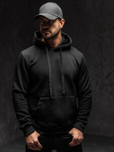 Men's Kangaroo Hoodie Black Bolf 1004