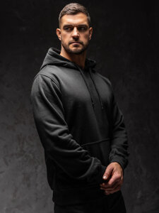 Men's Kangaroo Hoodie Black Bolf 2009A1