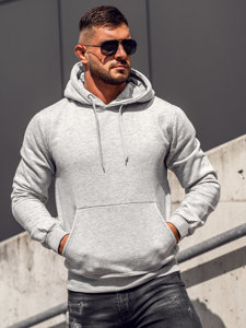 Men's Kangaroo Hoodie Light Grey Bolf 2009A