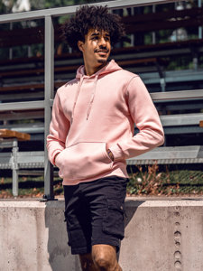 Men's Kangaroo Hoodie Light Pink Bolf 1004