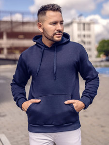 Men's Kangaroo Hoodie Navy Blue Bolf 1004