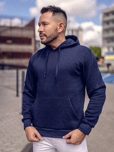 Men's Kangaroo Hoodie Navy Blue Bolf 1004