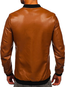 Men's Leather Bomber Jacket Camel Bolf 11Z8107