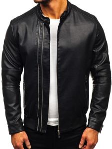 Men's Leather Jacket Black Bolf 1073