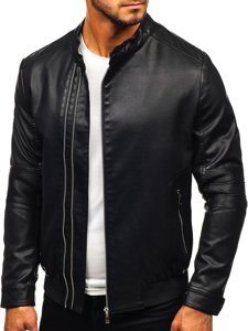 Men's Leather Jacket Black Bolf 1073